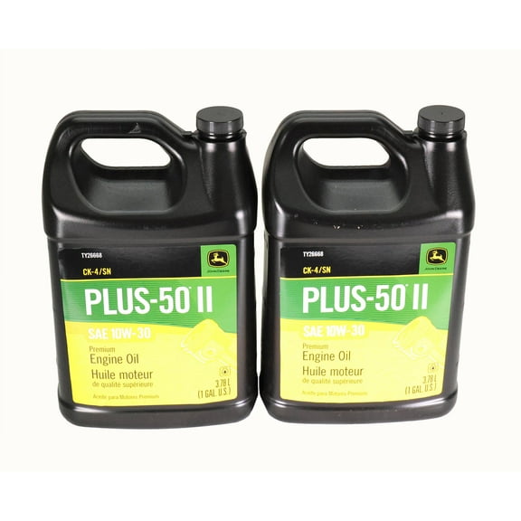 John Deere Original Equipment (2 GALLONS) Plus-50 II SAE 10W-30 Engine Oil - TY26668