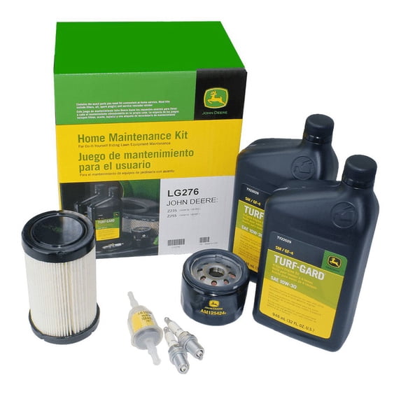 John Deere Original Equipment Maintenance Kit LG276 for lawn tractor with oil, air filter, fuel filter, spark plugs
