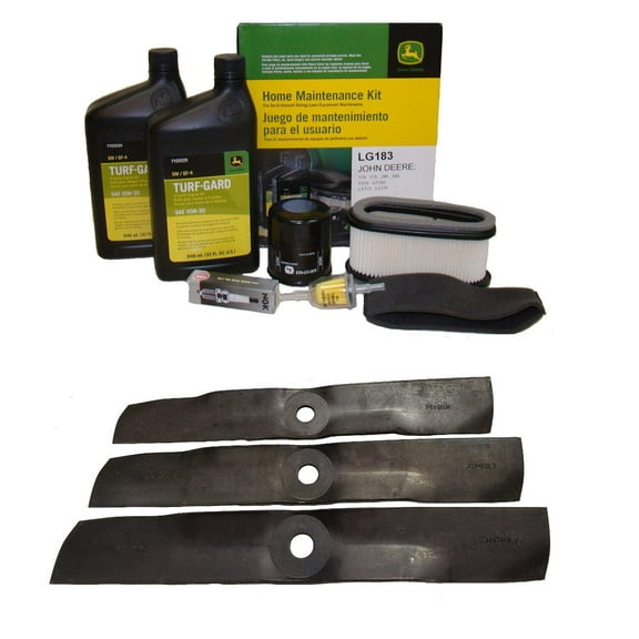 John Deere Original Equipment Model LX172 Maintenance Kit + Standard Blades, 48" Mower Deck