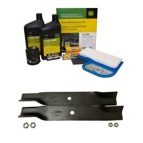 John Deere Original Equipment Model LX277 Maintenance Kit + Standard Blades, 38" Mower Deck