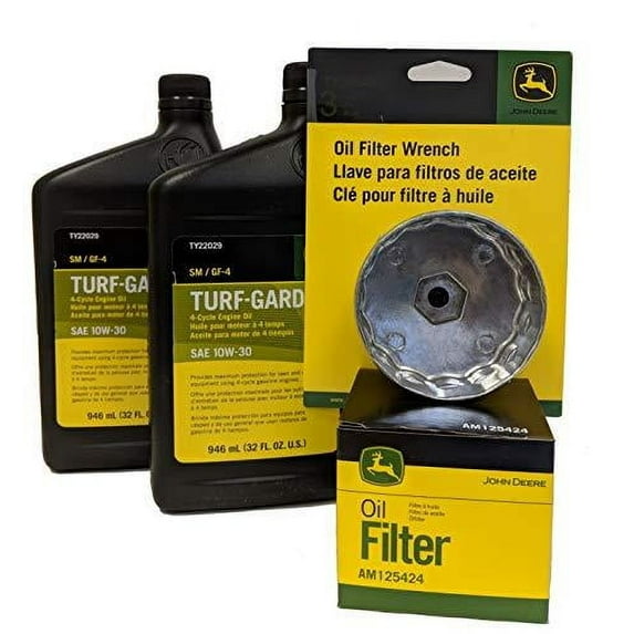 John Deere Original Equipment Oil Change Kit Including Wrench (2) TY22029 + AM125424 +TY26640