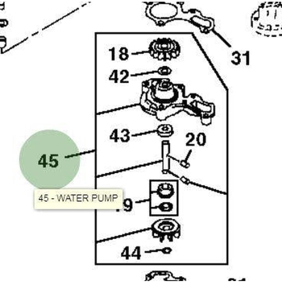John Deere Original Equipment Water Pump - AM134588