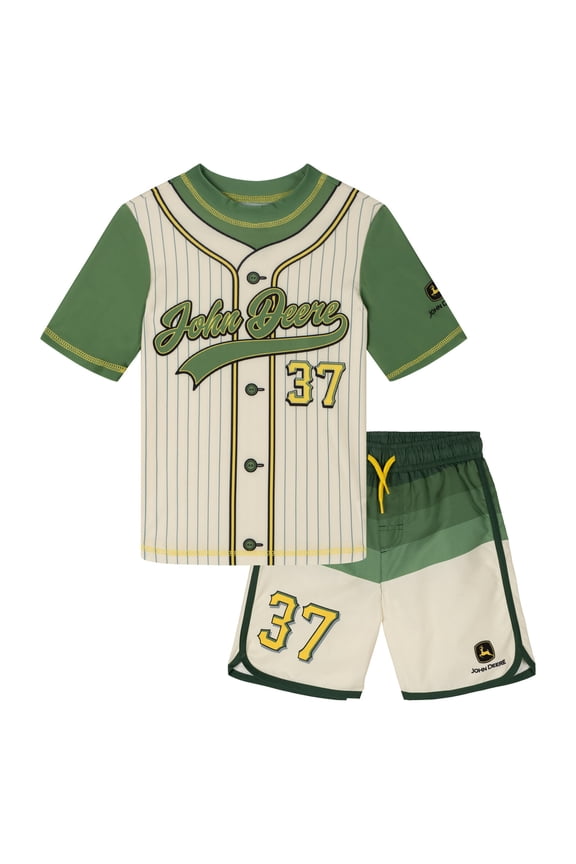 Rash Guard and Swim Trunks UPF 50+ Outfit Set Toddler to Little Kid