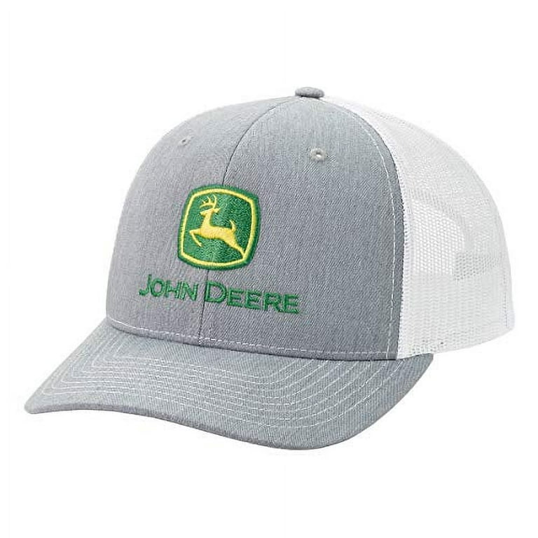 John Deere Gray & Coated Distressed Brown Hat Cap Adjustable