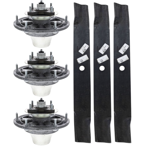 John Deere Spindle and Mower Blade 3 Pack 1550 1570 1580 1600 2032R 2036R
