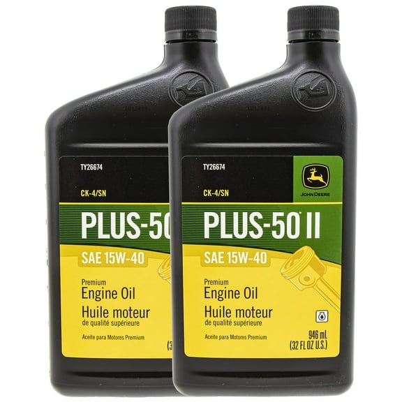 John Deere TY26674 Plus-50 II 15W40 QT 2-PACK