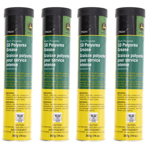 John Deere TY6341 4-Pack Multi-Purpose SD Polyurea Grease 14oz Container