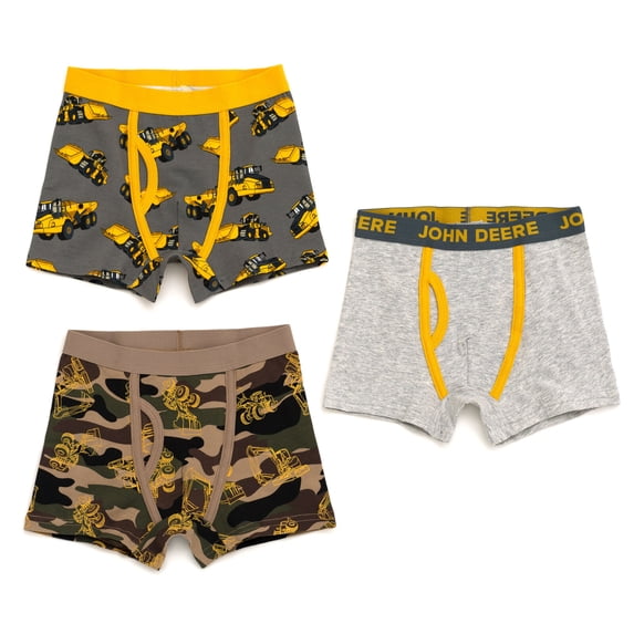 John Deere Toddler Boys' 3-Pack Underpants Grey Camo Yellow