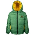 thumbnail image 1 of John Deere Toddler Boys' Quilted Hooded Puffer Jacket Chase Marshall Green, 1 of 8