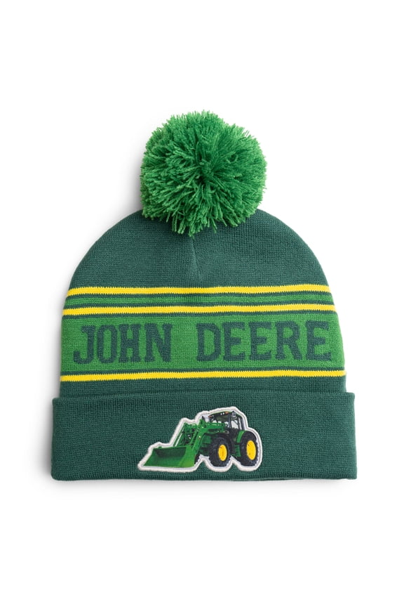 Tractor Pom Pom Beanie Winter Hat Youth to Toddler