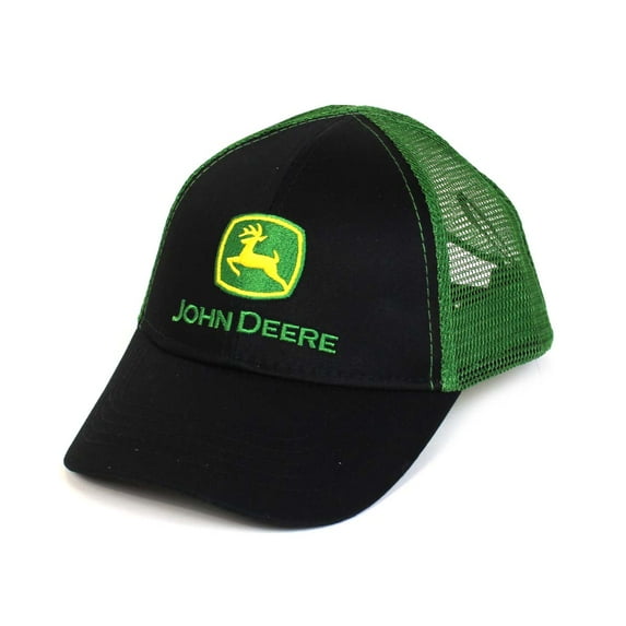 John Deere Tractors Toddler Boy Black and Green Logo Mesh Back Cap