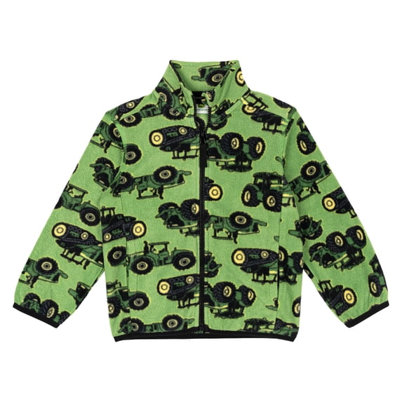 John Deere Trucks Fleece Zip Up Jacket Toddler to Little Kid