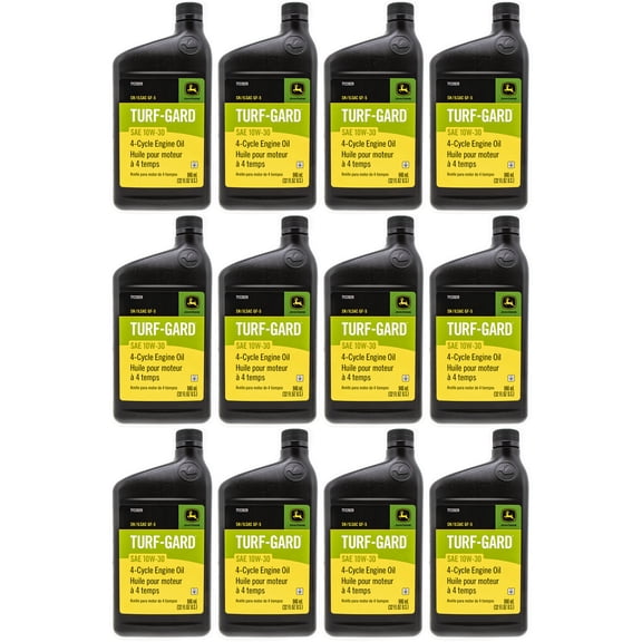 John Deere Turf-Gard SAE 10W-30 4-Cycle Engine Oil TY22029 1 Quart Bottle 12PK