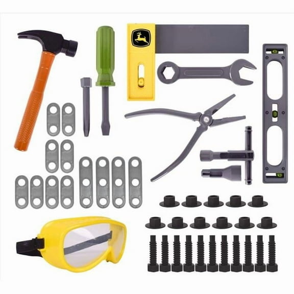 John Deere Work Bench Toy Set Multicolored 28 pc, Children Ages 4 and up
