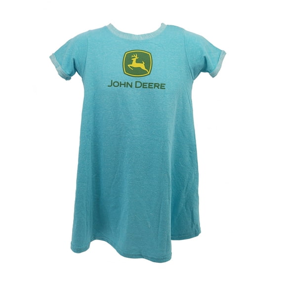 John Deere Youth Short Sleeve Twirl Dress-Turquoise (LARGE) - LP75587