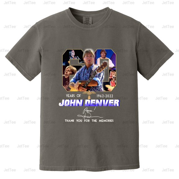 John Denver 60 Years 1962-2022 Folk Country Music Legend Fan Comfort Color T-Shirt Unisex, up to 4XL