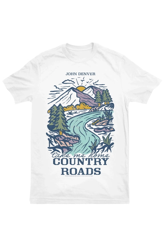 John Denver Country Road Men's Short-Sleeve Graphic T-Shirt, Sizes S-XL