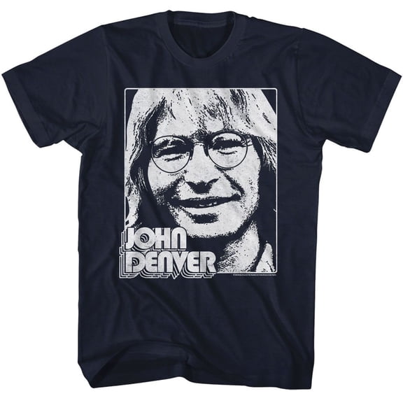 John Denver Simple Face Navy Adult T-Shirt 3Xlt