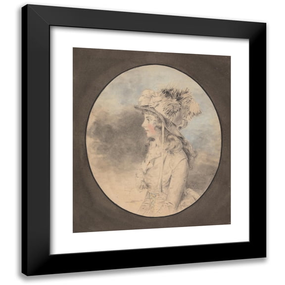 John Downman 12x14 Black Modern Framed Museum Art Print Titled - Miss Nott (1789)