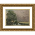thumbnail image 1 of John Dunthorne 18x14 Gold Ornate Wood Frame and Double Matted Museum Art Print Titled - The Rainbow, Near Salisbury, 1 of 4