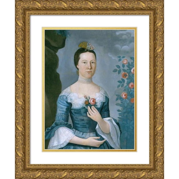 John Durand 12x14 Gold Ornate Wood Frame and Double Matted Museum Art Print Titled - Susannah or Mary Bontecou (ca. 1768-70)