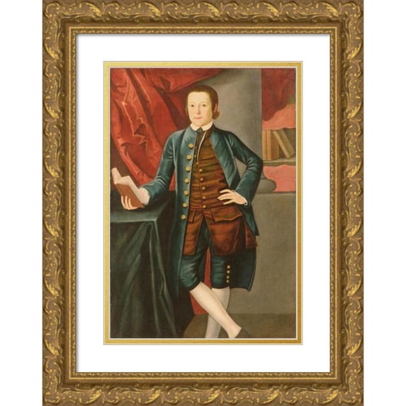 John Durand 18x24 Gold Ornate Framed and Double Matted Museum Art Print Titled - Boy of the Crossfield Family (Possibly Richard Crossfield) (ca. 1766-68)