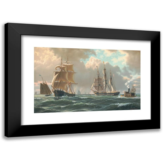 John E.C. Peterson 18x13 Black Modern Framed Museum Art Print Titled - A Squally Day (1870)