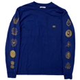 thumbnail image 1 of John Elliott Men's Global Entry University Oversized Long Sleeve Tee T-Shirt in Navy (0 (X-Small), Global Entry), 1 of 9