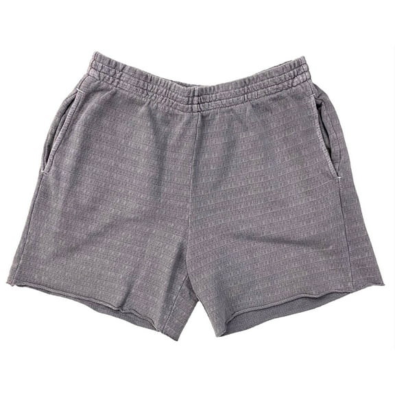 John Elliott Men's Raw Edge Serpentine Jacquad Relaxed Fit Sweat Shorts in Dusk (0 (X-Small), Dusk)