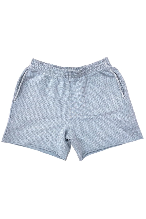 Men's Raw Edge Serpentine Jacquad Relaxed Fit Sweat Shorts in Shallow (3 (Large), Shallow)