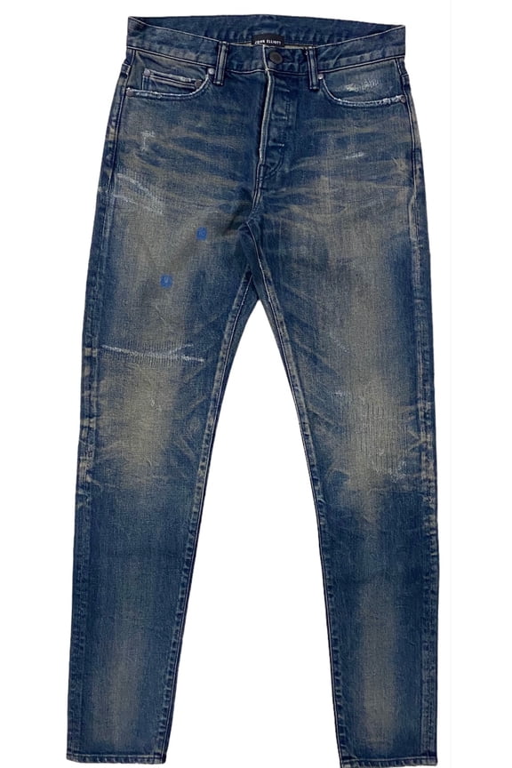 Men's The Cast 2 Slab Distressed Japanese Made Slim Fit Denim Jeans (28, Slab)