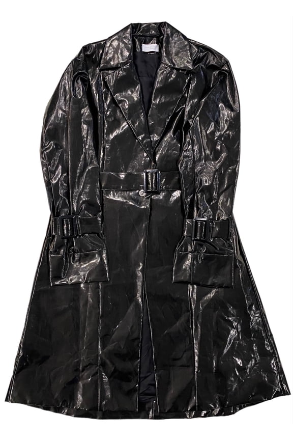 Women's Nova Oversized Trench Coat Jacket in Black (0 (X-Small), Black)