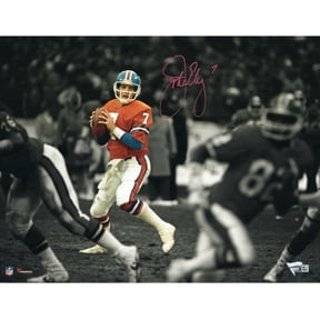 John Elway Denver Broncos Autographed 11" x 14" Throwback Jersey Spotlight Photograph - Fanatics Authentic Certified