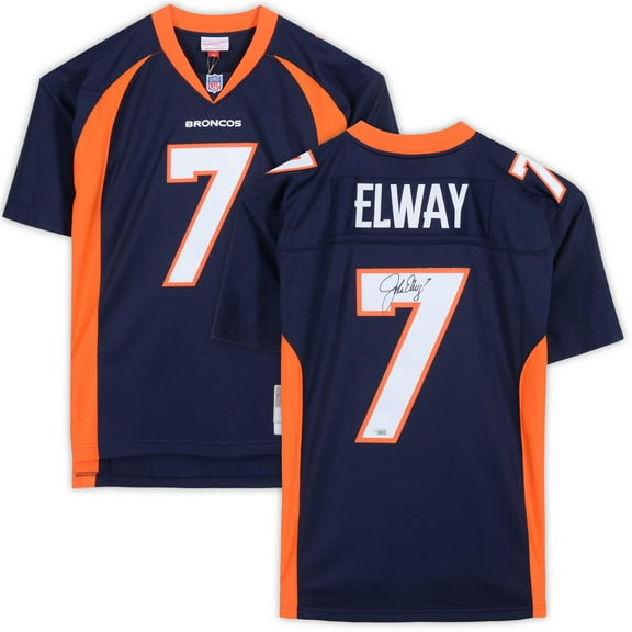 John Elway Denver Broncos Autographed Mitchell & Ness Navy Replica Jersey - Fanatics Authentic Certified