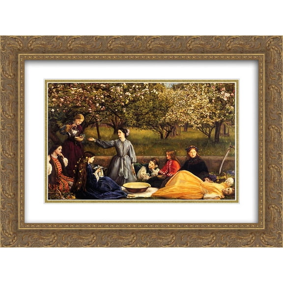 John Everett Millais 2x Matted 24x18 Gold Ornate Framed Art Print 'Apple Blossoms'