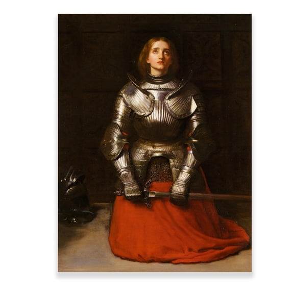 John Everett Millais Print - Joan of Arc Vintage Portrait Poster - Pre-Raphaelite Art Canvas Print - Fine Art Vintage Dramatic for Living Room, Bedroom, Office Home Decor