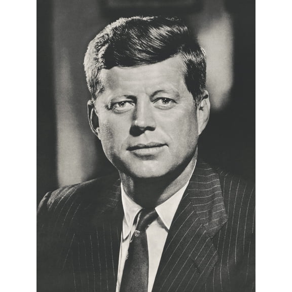 John F Kennedy Portrait President Usa Bw Photo Extra Large XL Wall Art Poster Print