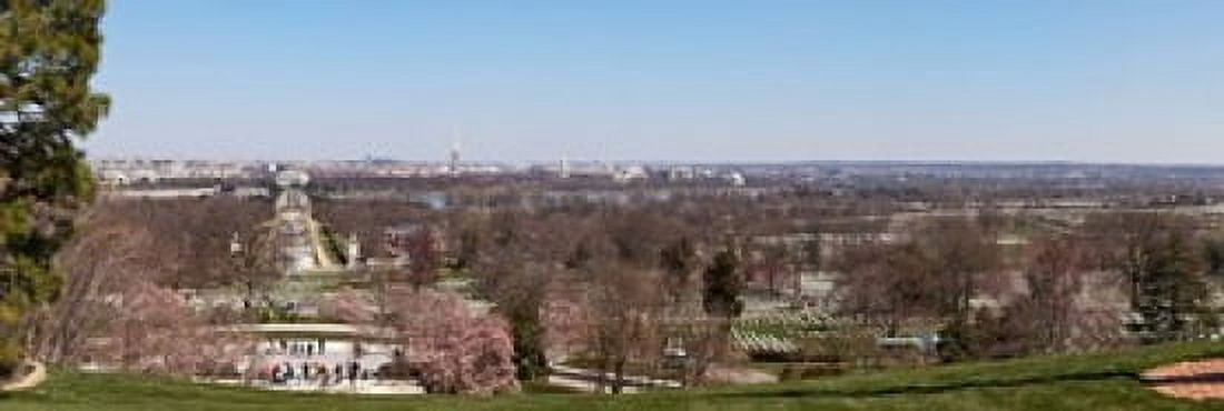 John F Kennedy gravestones at a gravesite Arlington National Cemetery Arlington Virginia USA Canvas Art - Panoramic Images (18 x 6)