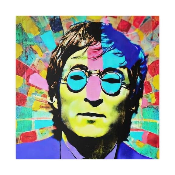 John Fab Four Two Reimagined Canvas Wall Art - Warhol Style Pop Art