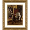 thumbnail image 1 of John Ferguson Weir 19x24 Gold Ornate Framed and Double Matted Museum Art Print Titled - His Favorite&nbsp;Model (ca.&nbsp;1885), 1 of 4