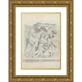thumbnail image 1 of John Flaxman 11x14 Gold Ornate Wood Frame and Double Matted Museum Art Print Titled - The Expulsion of the Money Changers, from Lorenzo Ghiberti's Baptistery Doors, Florence (1787), 1 of 4