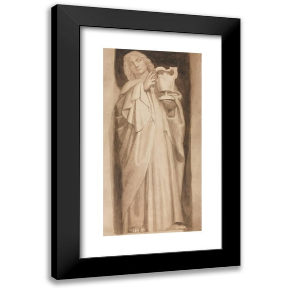 John Flaxman 11x18 Black Modern Framed Museum Art Print Titled - St. John the Evangelist (ca. 1811)