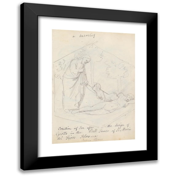 John Flaxman 14x18 Black Modern Framed Museum Art Print Titled - The Creation of Eve, Campanile of the Florence Duomo (1787)