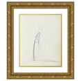 thumbnail image 1 of John Flaxman 20x24 Gold Ornate Framed and Double Matted Museum Art Print Titled - Mrs. Siddons Full Length Profile Standing with Arms Over Her Head Holding a Veil (1783), 1 of 4
