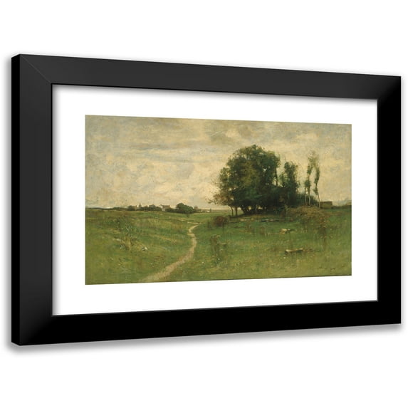 John Francis Murphy 24x17 Black Modern Framed Museum Art Print Titled - The Path to the Village (1882)