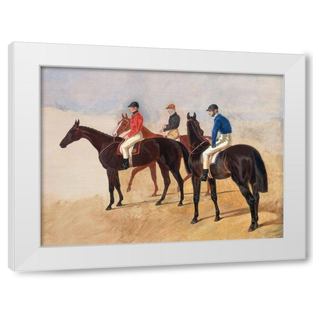 John Frederick Herring - Steeplechase cracks: Allen McDonough on Brunette, Tom Oliver on Discount, and Jem Mason on Lottery