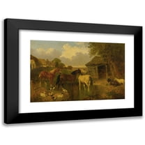 John Frederick Herring Jr. 14x11 Black Modern Framed Museum Art Print Titled - A Farmyard