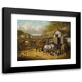 thumbnail image 1 of John Frederick Herring Jr. 14x12 Black Modern Framed Museum Art Print Titled - Horses, Pigs and Ducks in a Farmyard (1853), 1 of 5