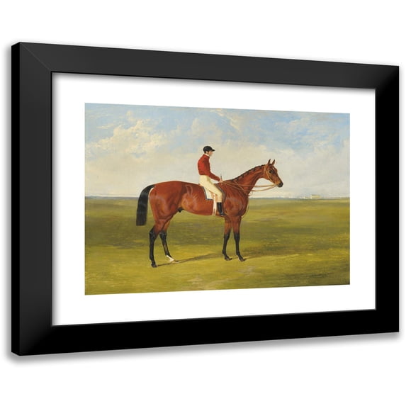 John Frederick Herring Snr. 14x11 Black Modern Framed Museum Art Print Titled - Mr S. Wrather's ‘Nutwith’ with J. Marson Up, Winner of the St Leger (1843)