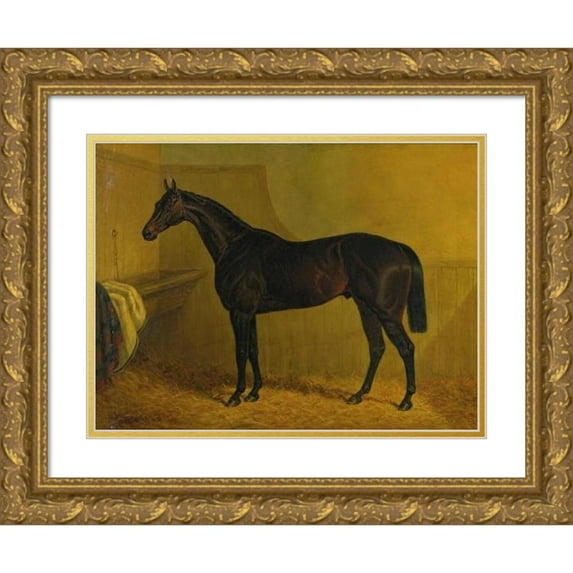 John Frederick Herring Snr. 18x14 Gold Ornate Wood Frame and Double Matted Museum Art Print Titled - Lottery